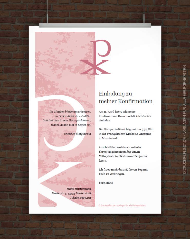 Drucke selbst! Kostenlose Konfirmationseinladung zum Ausdrucken