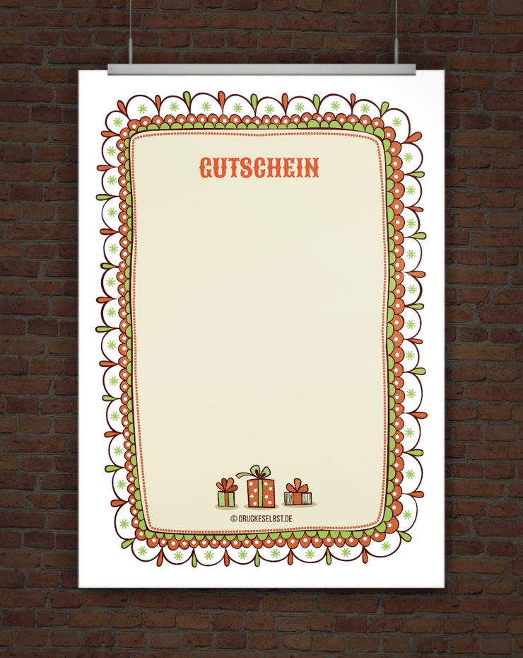 Drucke selbst! Kostenlose Gutscheinvorlage Weihnachten