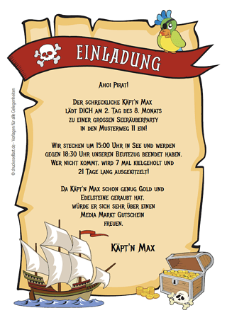 Drucke selbst! Kindergeburtstagseinladungen kostenlos online gestalten