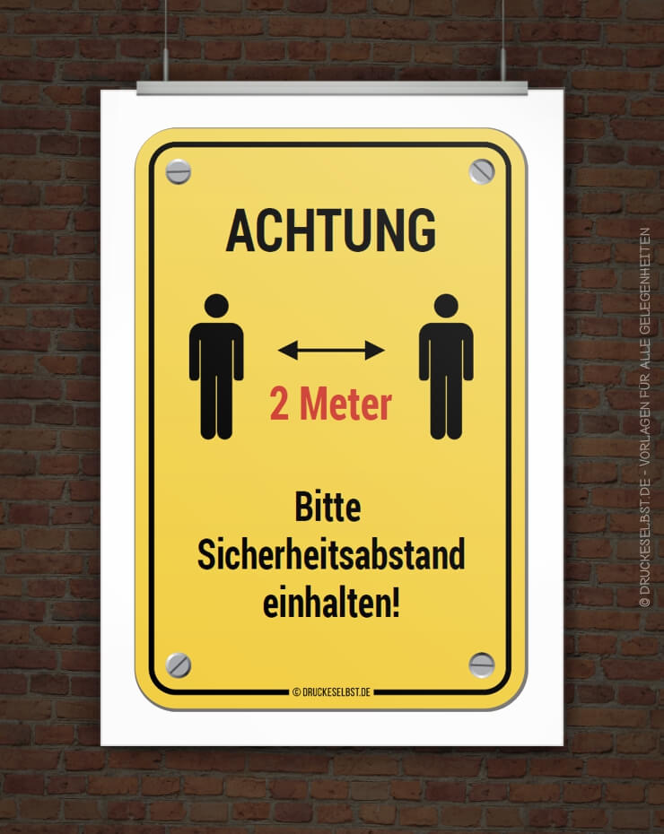 Drucke selbst! Kostenlose Corona-Schilder ABSTAND HALTEN zum Ausdrucken