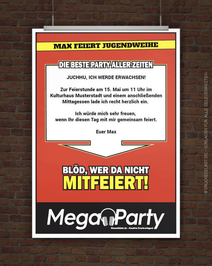 Lustige Einladungen Jugendweihe Kostenlos Ausdrucken
