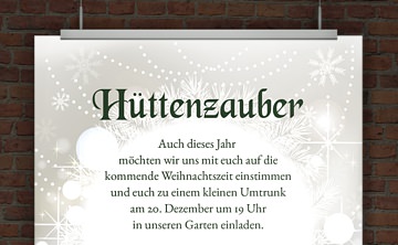 © Druckeselbst! Weihnachtseinladung Hüttenzauber