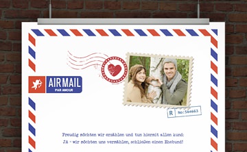 Einladung AIRMAIL mit Foto