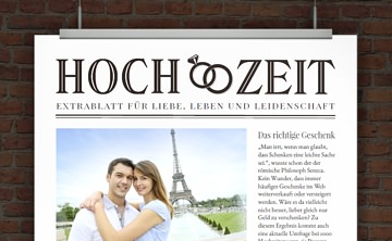 Hochzeitseinladung im Zeitungsstil