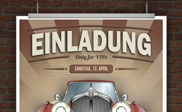 © Druckeselbst! Retro Einladung mit Automobil