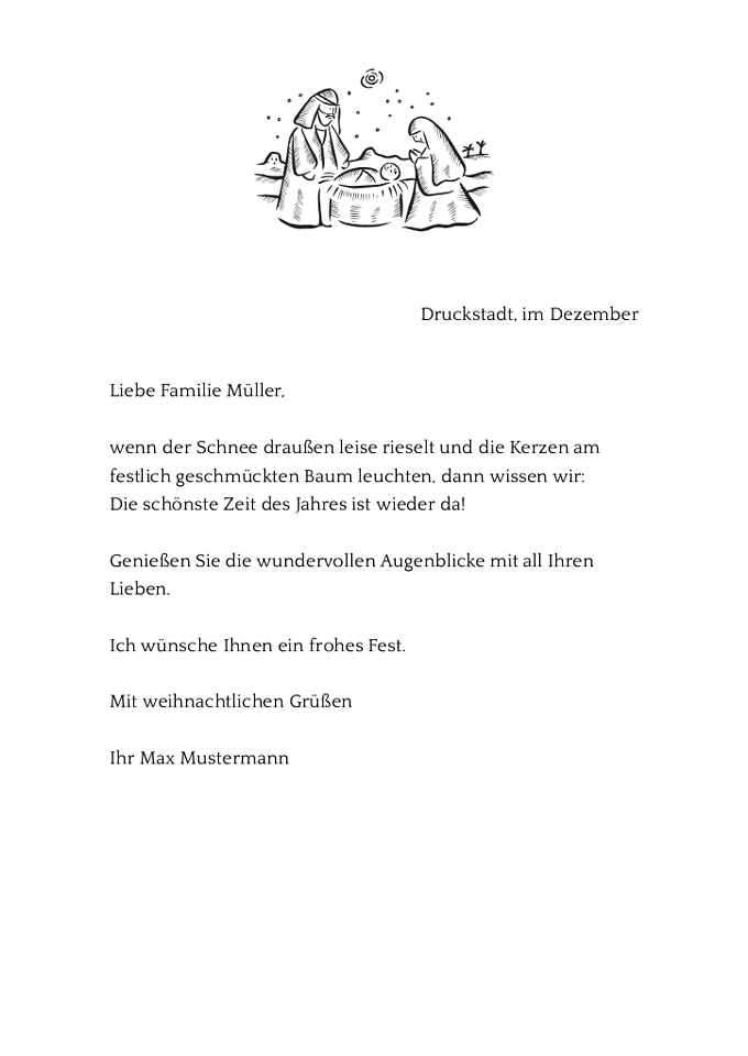 Drucke selbst! Kostenlose Vorlage mit Mustertext für einen persönlichen