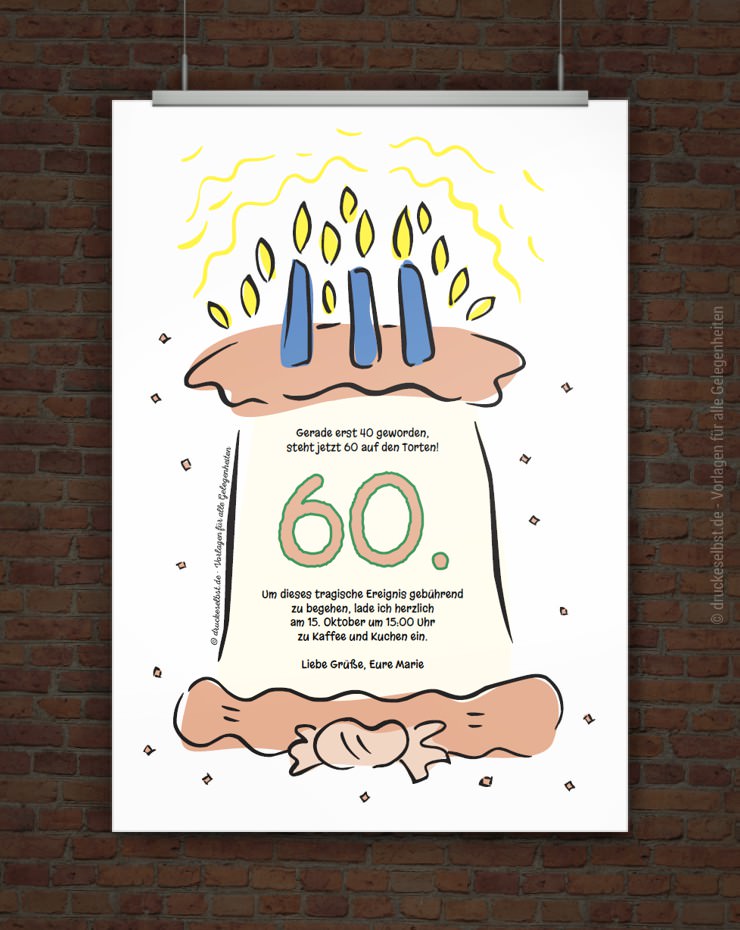 Kostenlose Einladung zum 60. Geburtstag