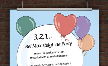 © Druckeselbst! Einladung Ballons